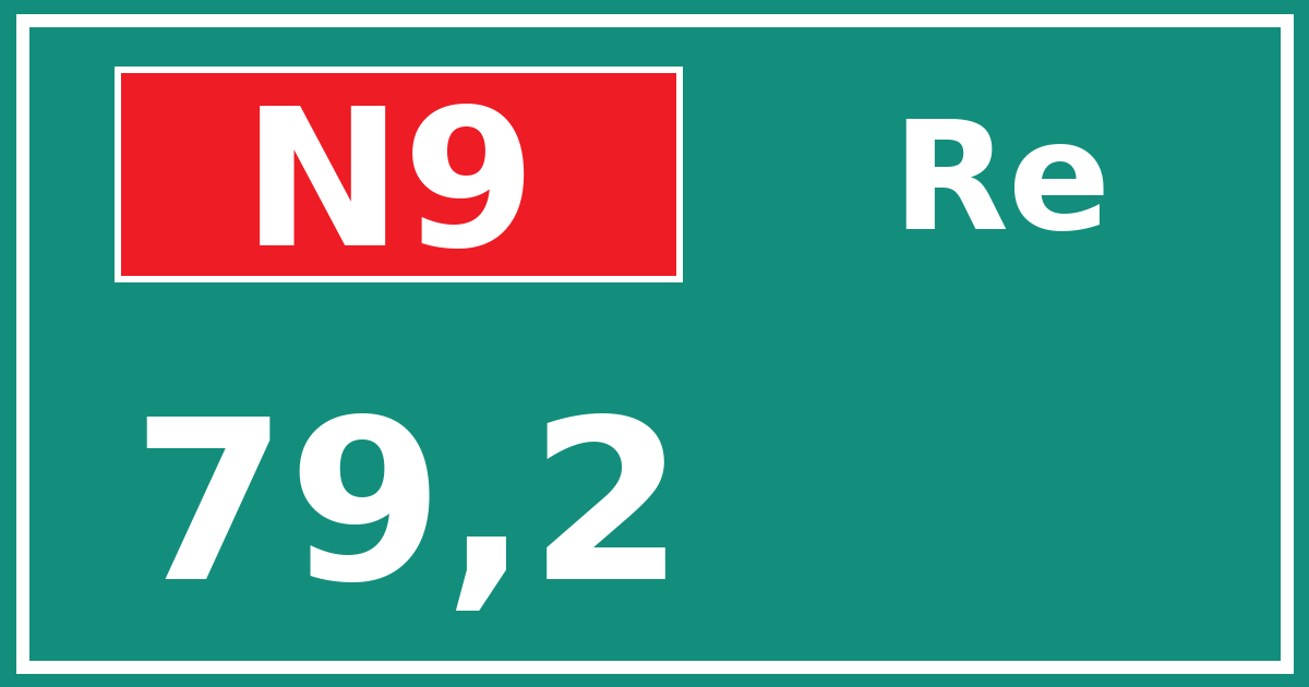 Hectometerbord N9 79,2 zijde Re