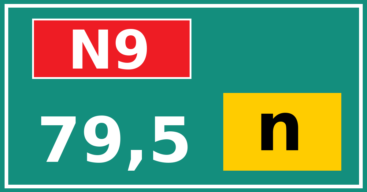 Hectometerbord N9 79,5 letter n
