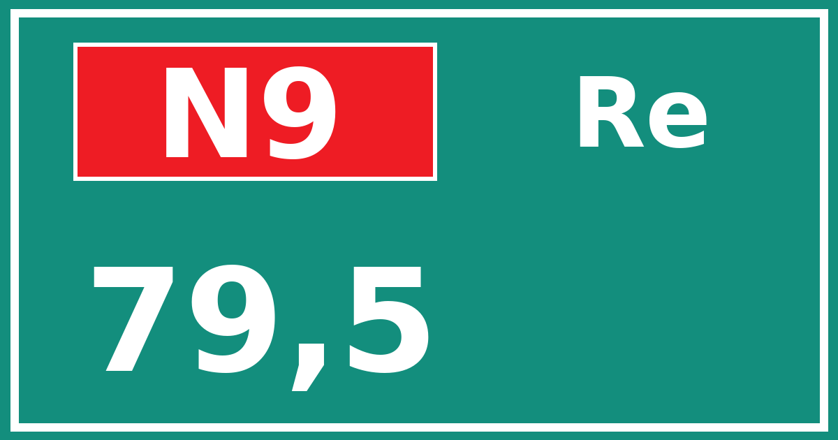 Hectometerbord N9 79,5 zijde Re