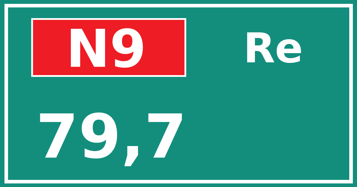 Hectometerbord N9 79,7 zijde Re