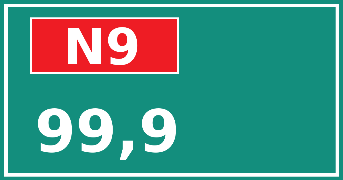 Hectometerbord N9 99,9