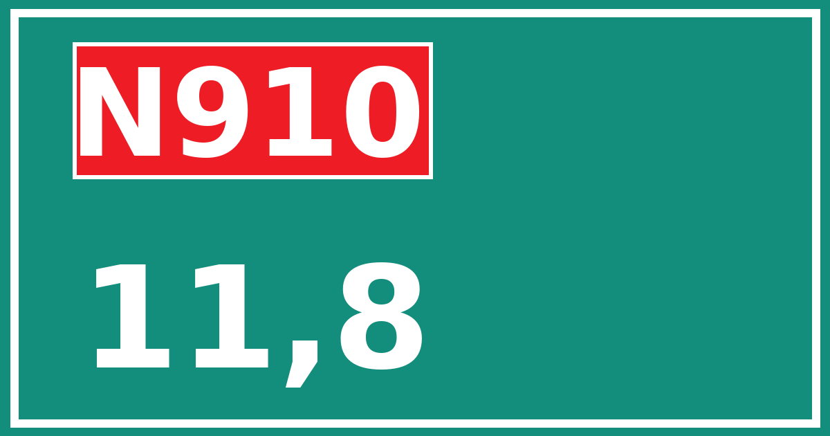 Hectometerbord N910 11,8