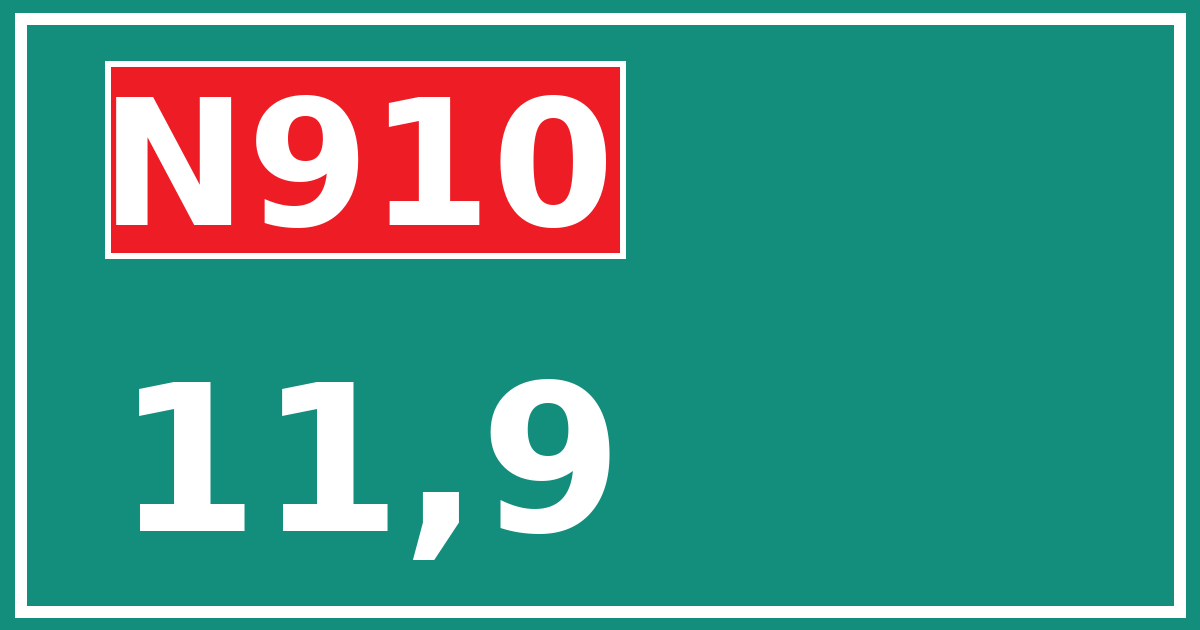 Hectometerbord N910 11,9