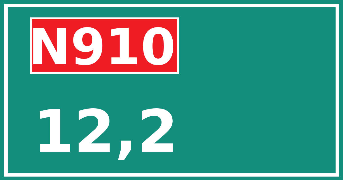 Hectometerbord N910 12,2