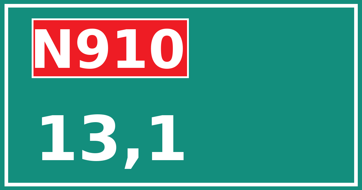 Hectometerbord N910 13,1