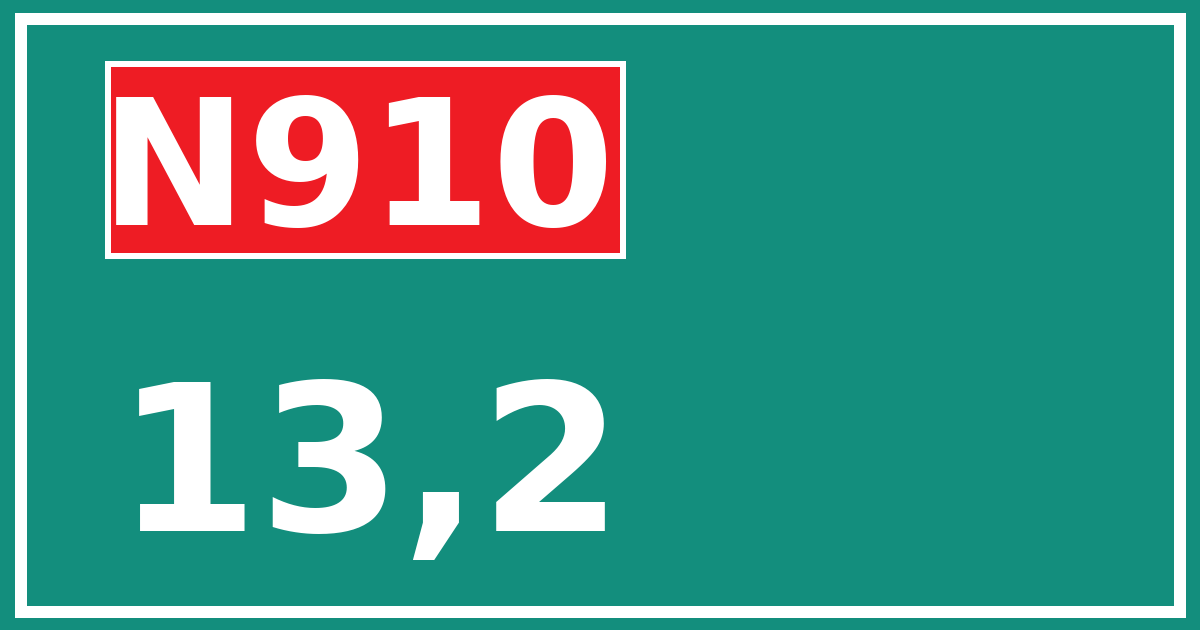 Hectometerbord N910 13,2