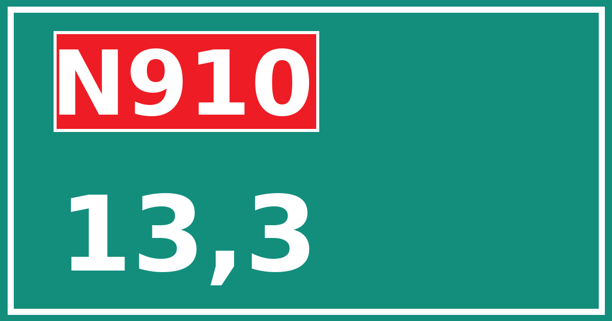 Hectometerbord N910 13,3