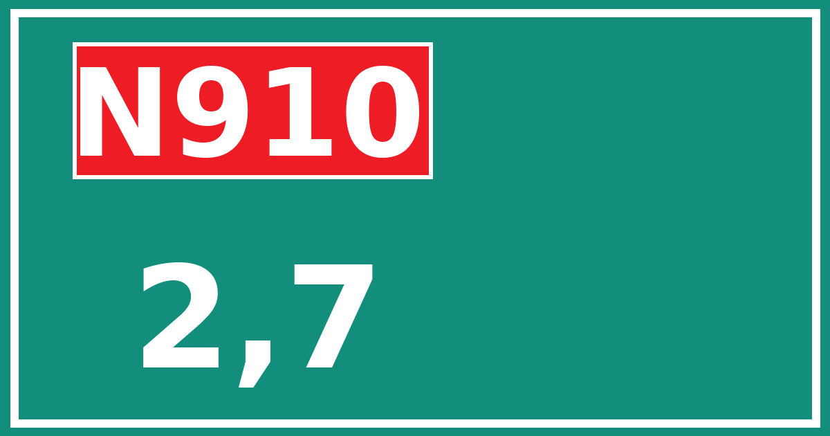 Hectometerbord N910 2,7