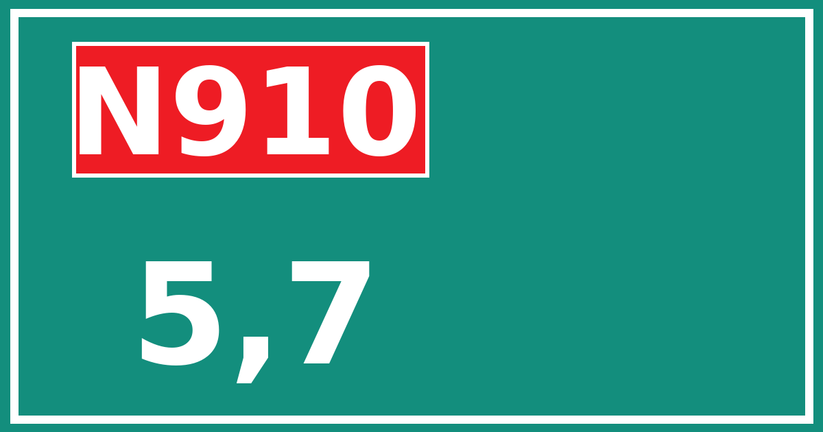 Hectometerbord N910 5,7