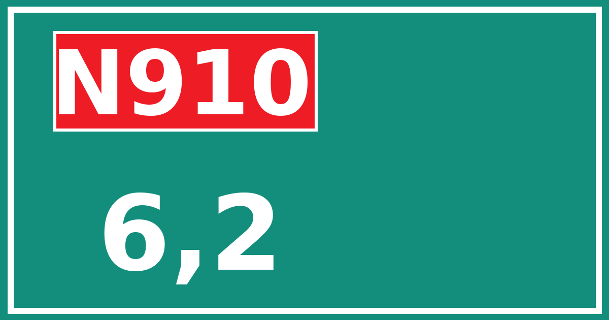 Hectometerbord N910 6,2