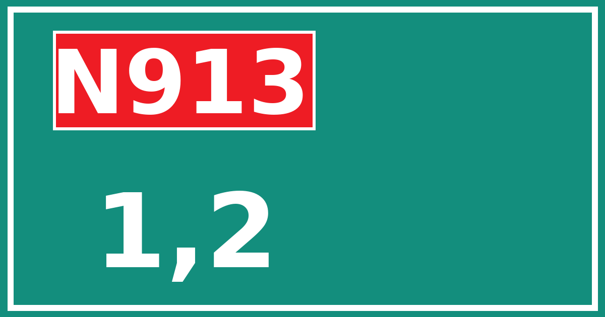Hectometerbord N913 1,2