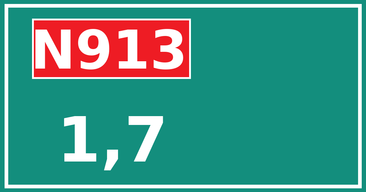 Hectometerbord N913 1,7
