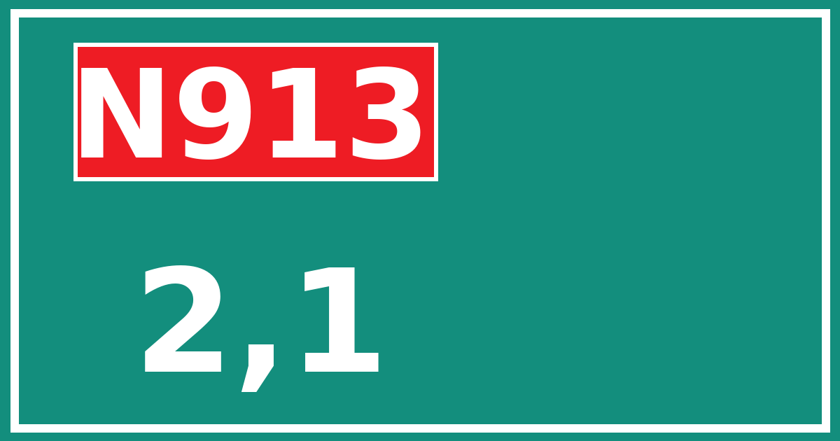 Hectometerbord N913 2,1
