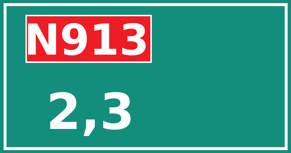 Hectometerbord N913 2,3