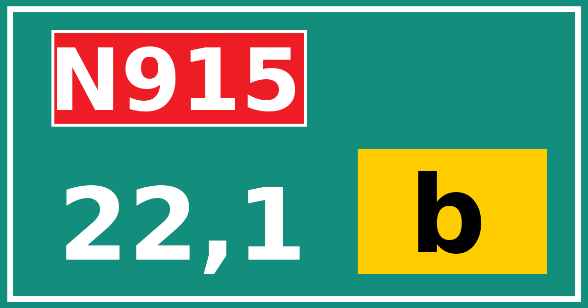 Hectometerbord N915 22,1 letter b