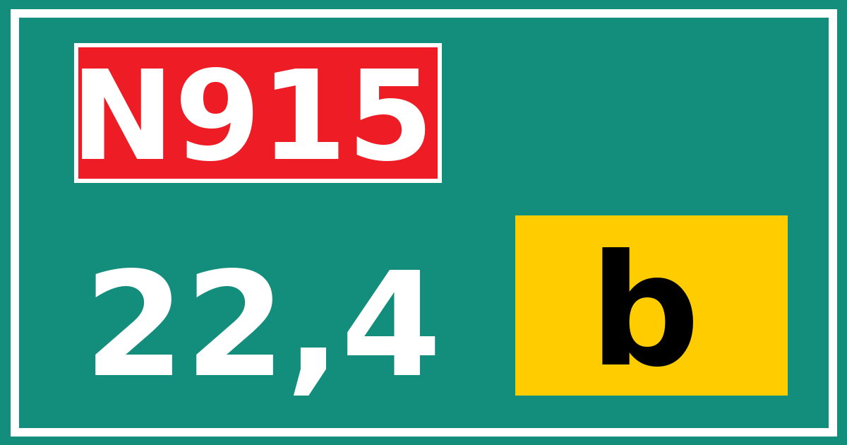 Hectometerbord N915 22,4 letter b