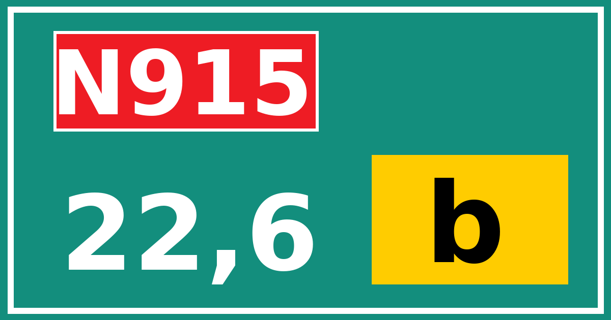 Hectometerbord N915 22,6 letter b