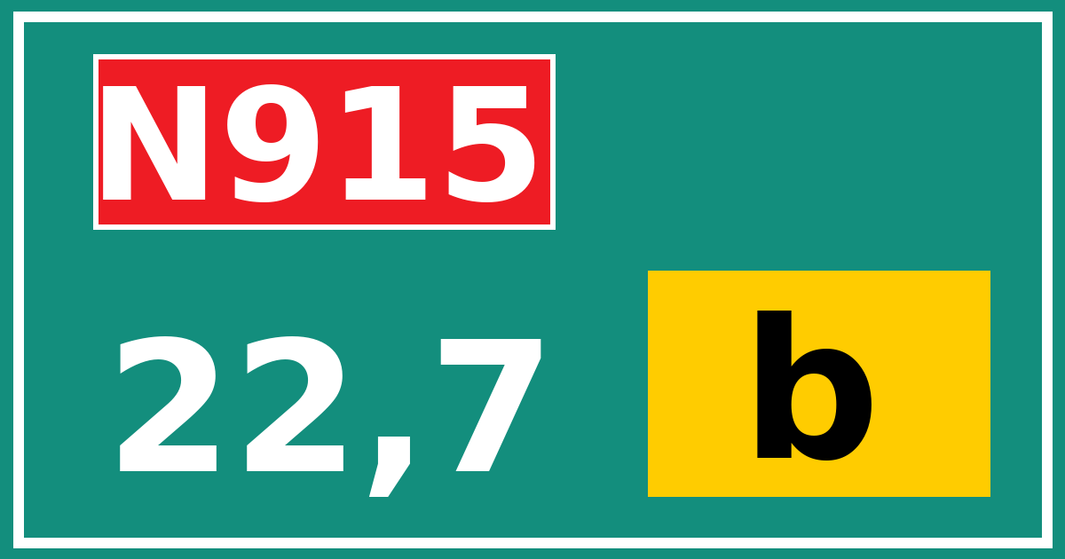 Hectometerbord N915 22,7 letter b