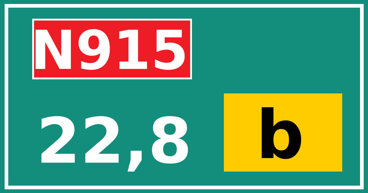Hectometerbord N915 22,8 letter b