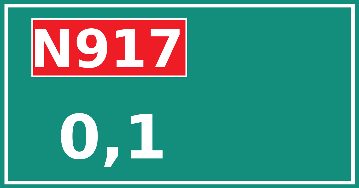 Hectometerbord N917 0,1
