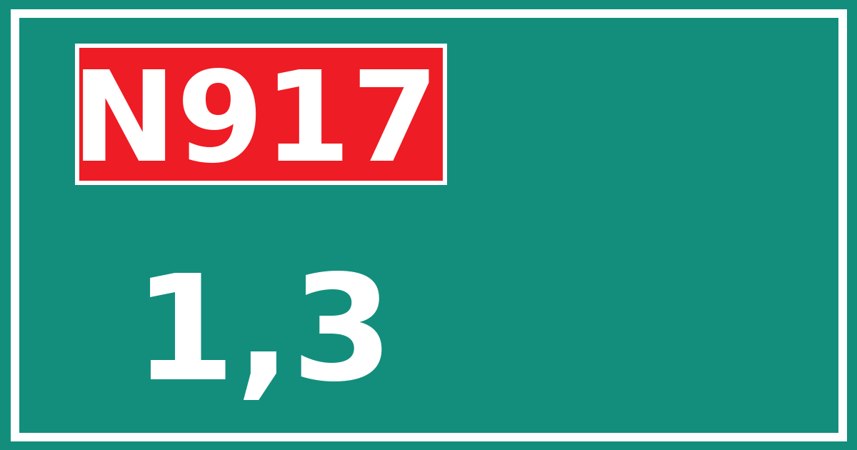Hectometerbord N917 1,3