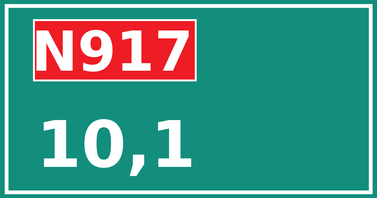Hectometerbord N917 10,1
