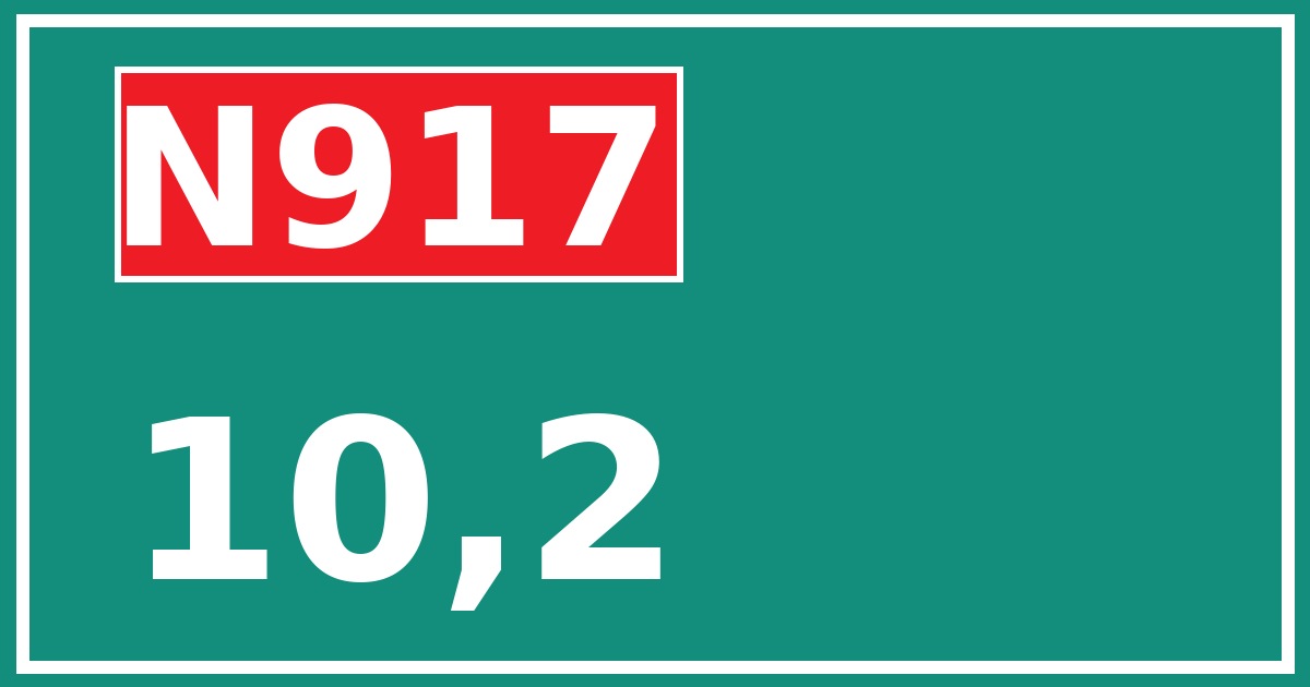 Hectometerbord N917 10,2
