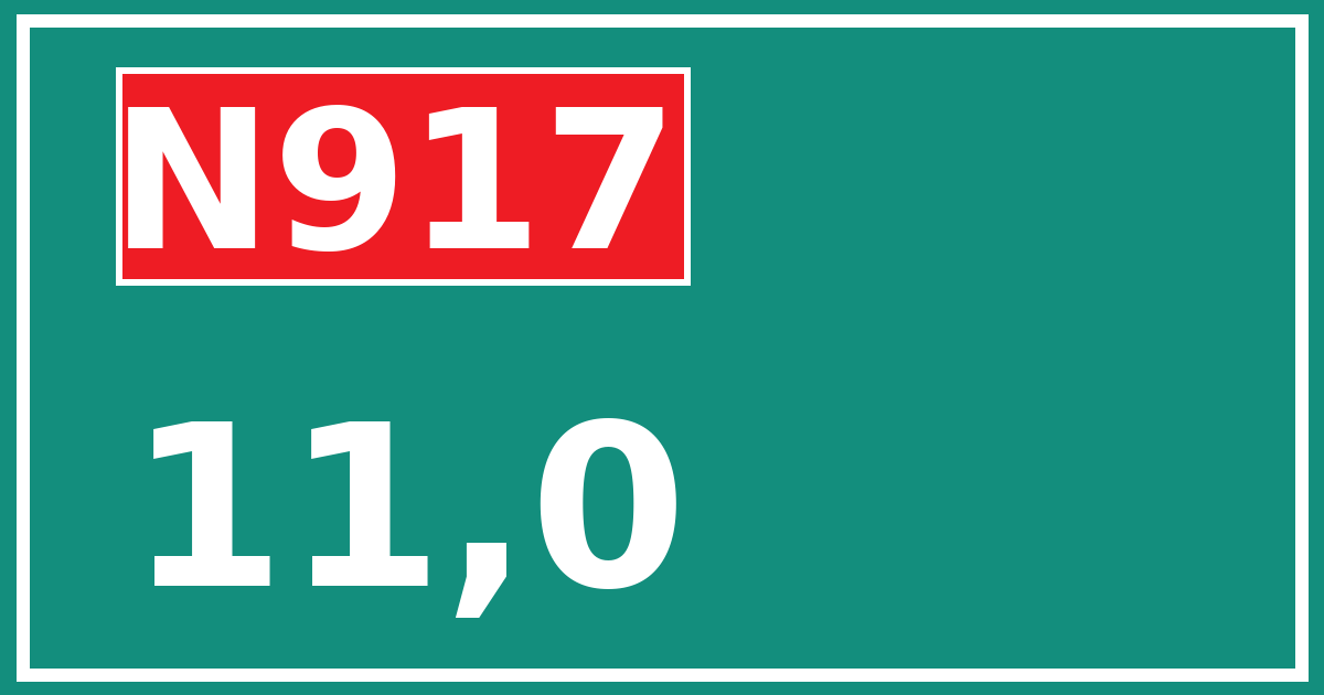 Hectometerbord N917 11,0
