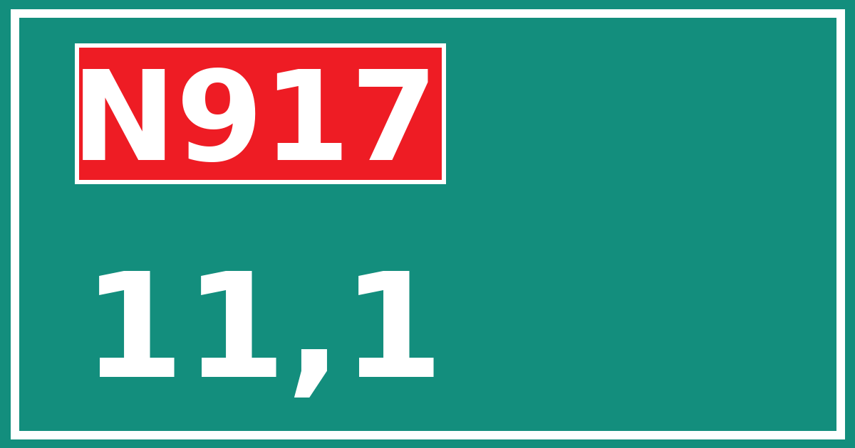 Hectometerbord N917 11,1