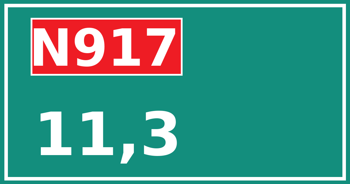 Hectometerbord N917 11,3