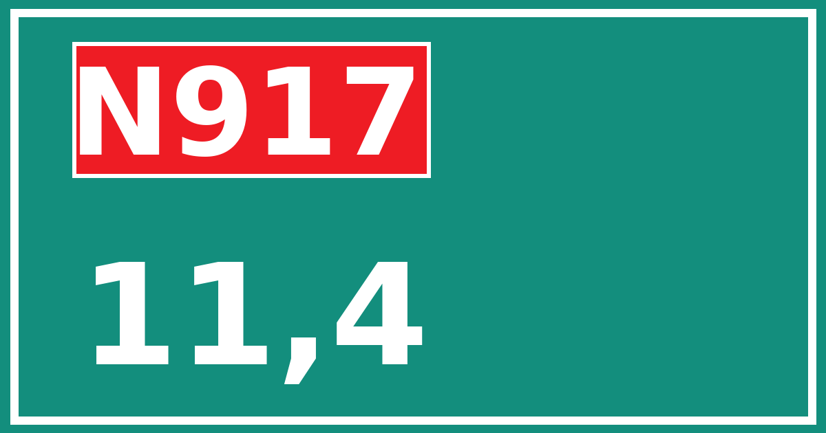 Hectometerbord N917 11,4