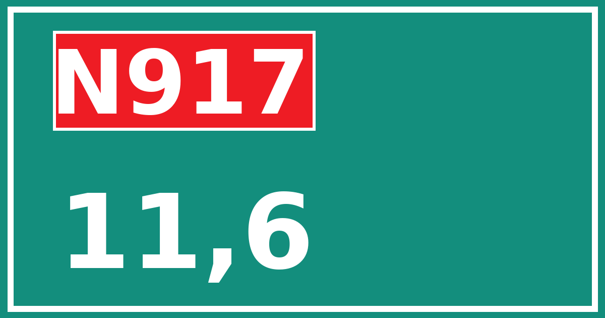 Hectometerbord N917 11,6