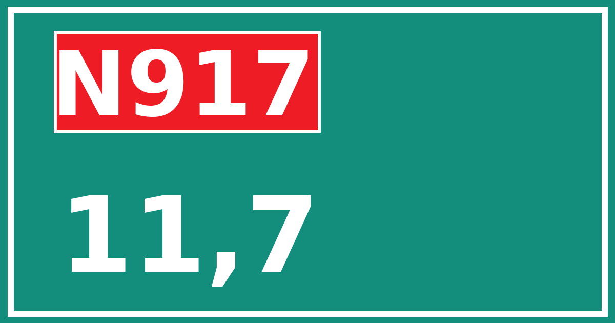 Hectometerbord N917 11,7