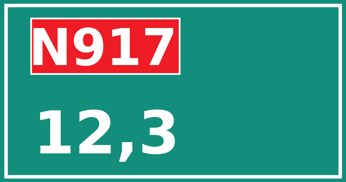 Hectometerbord N917 12,3