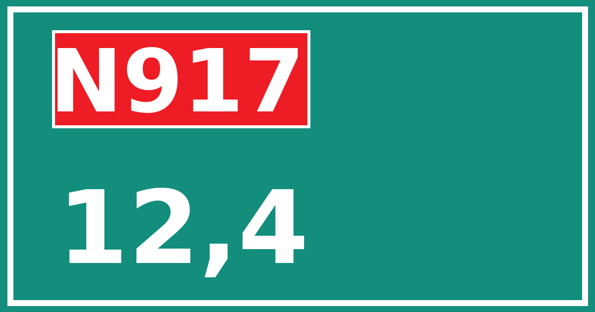 Hectometerbord N917 12,4