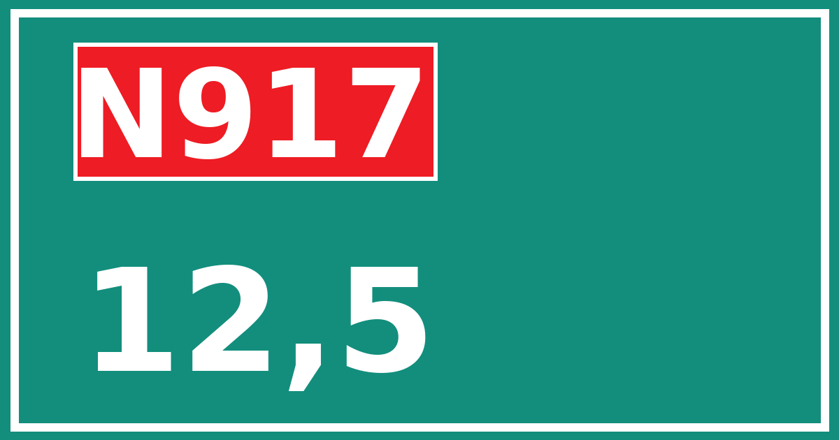 Hectometerbord N917 12,5