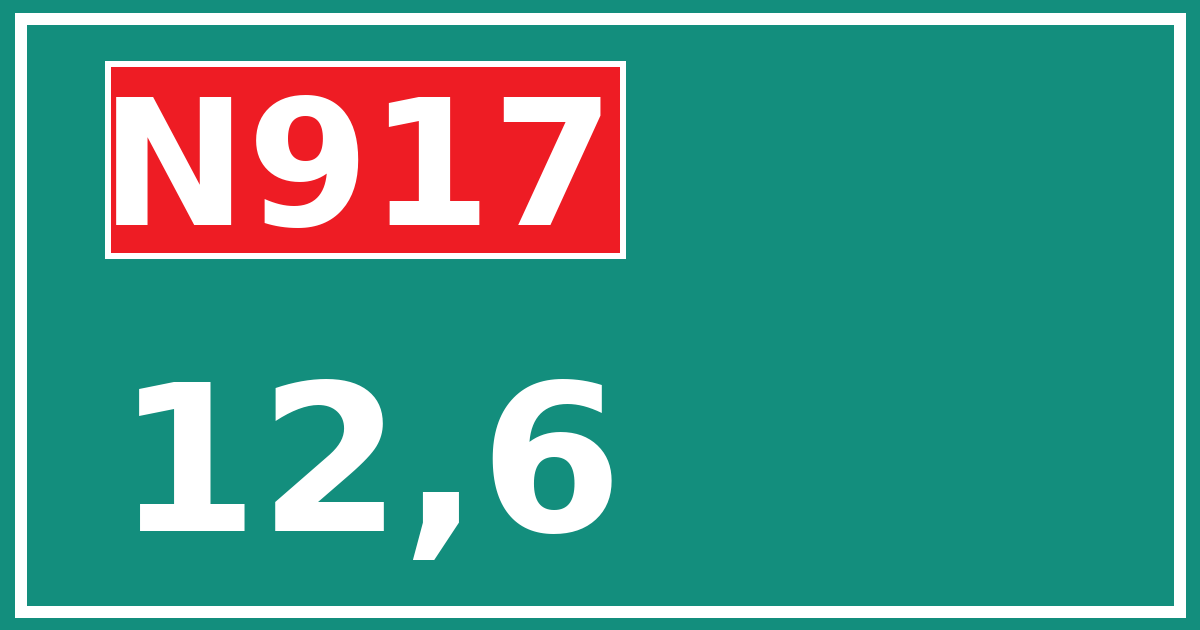 Hectometerbord N917 12,6