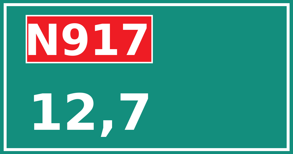 Hectometerbord N917 12,7
