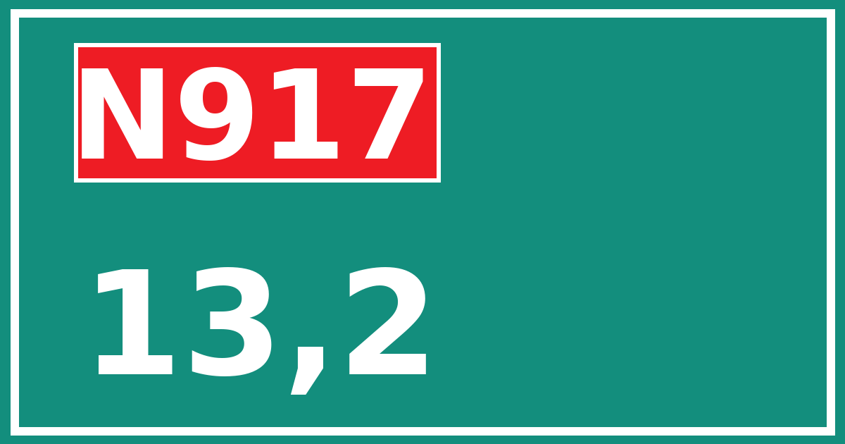Hectometerbord N917 13,2