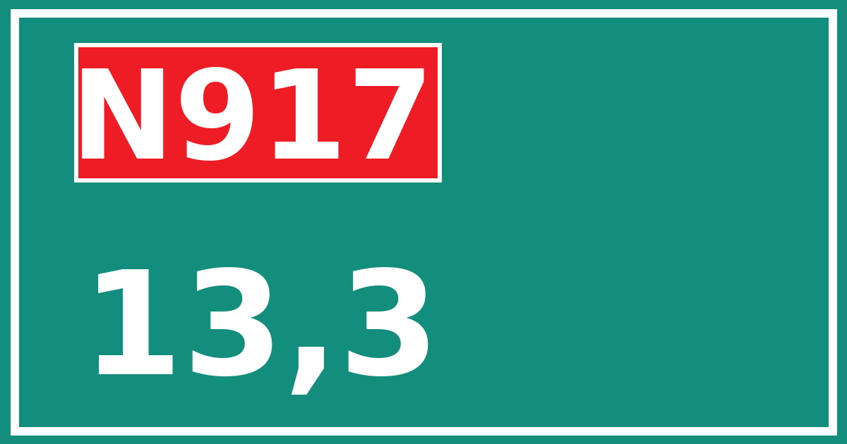 Hectometerbord N917 13,3