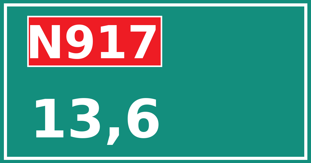 Hectometerbord N917 13,6