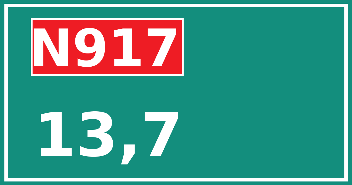 Hectometerbord N917 13,7
