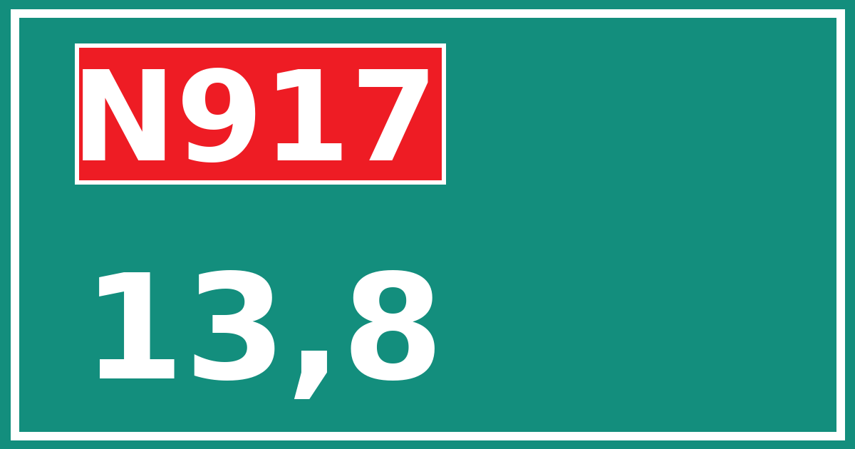 Hectometerbord N917 13,8
