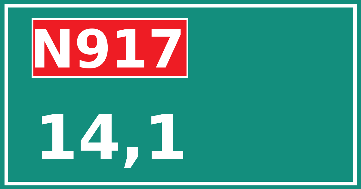 Hectometerbord N917 14,1
