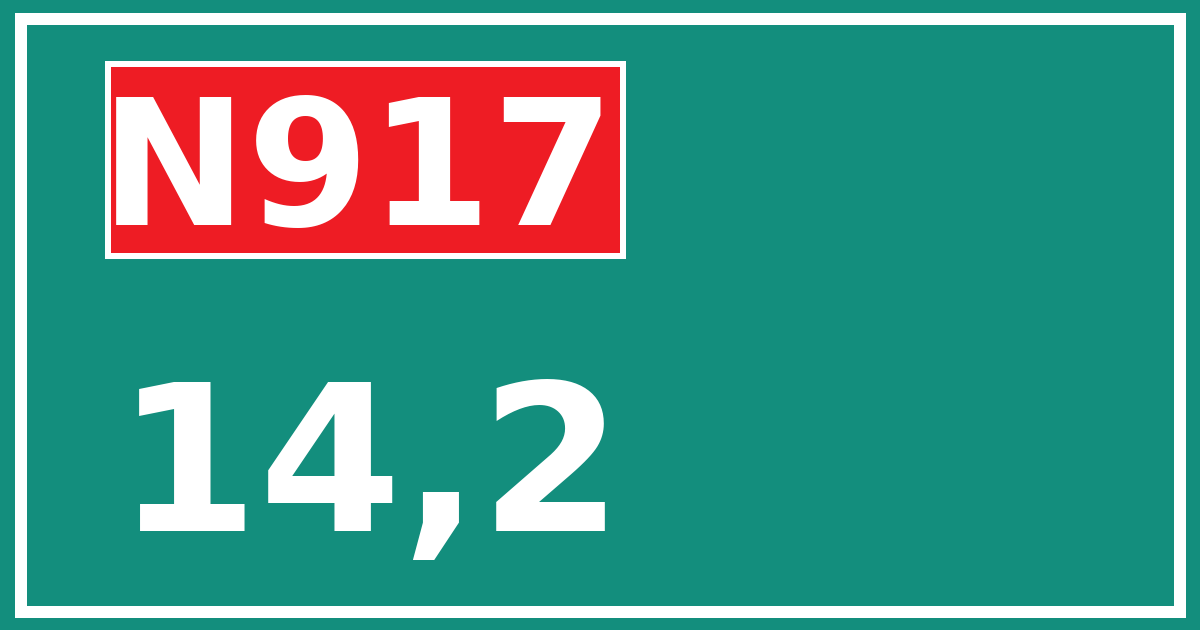 Hectometerbord N917 14,2
