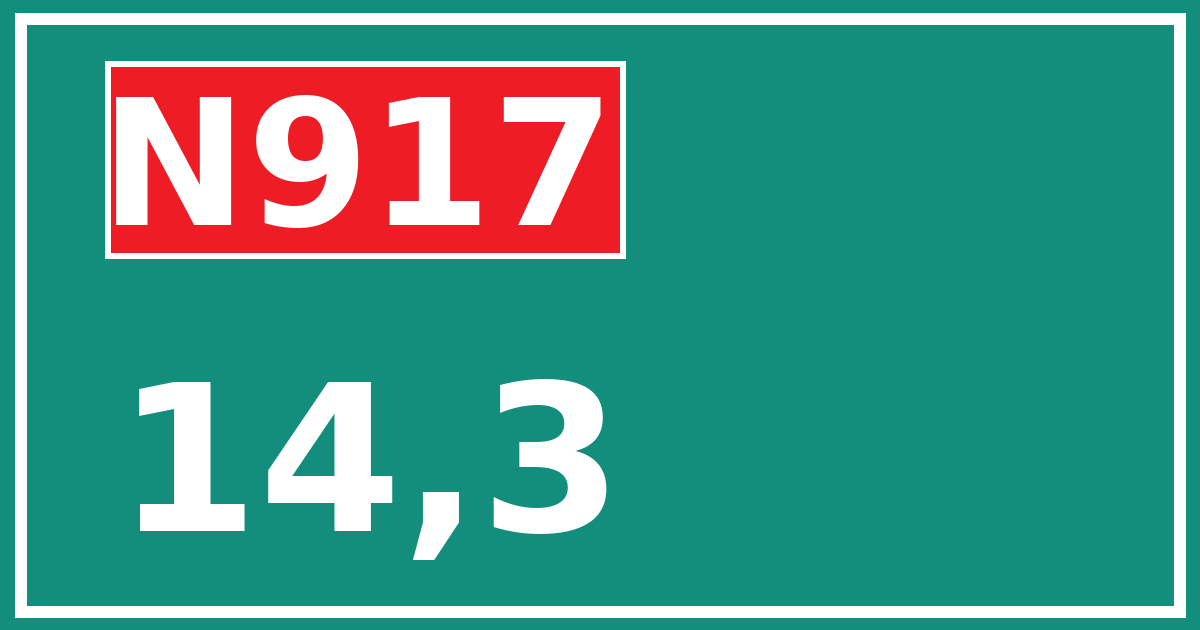 Hectometerbord N917 14,3