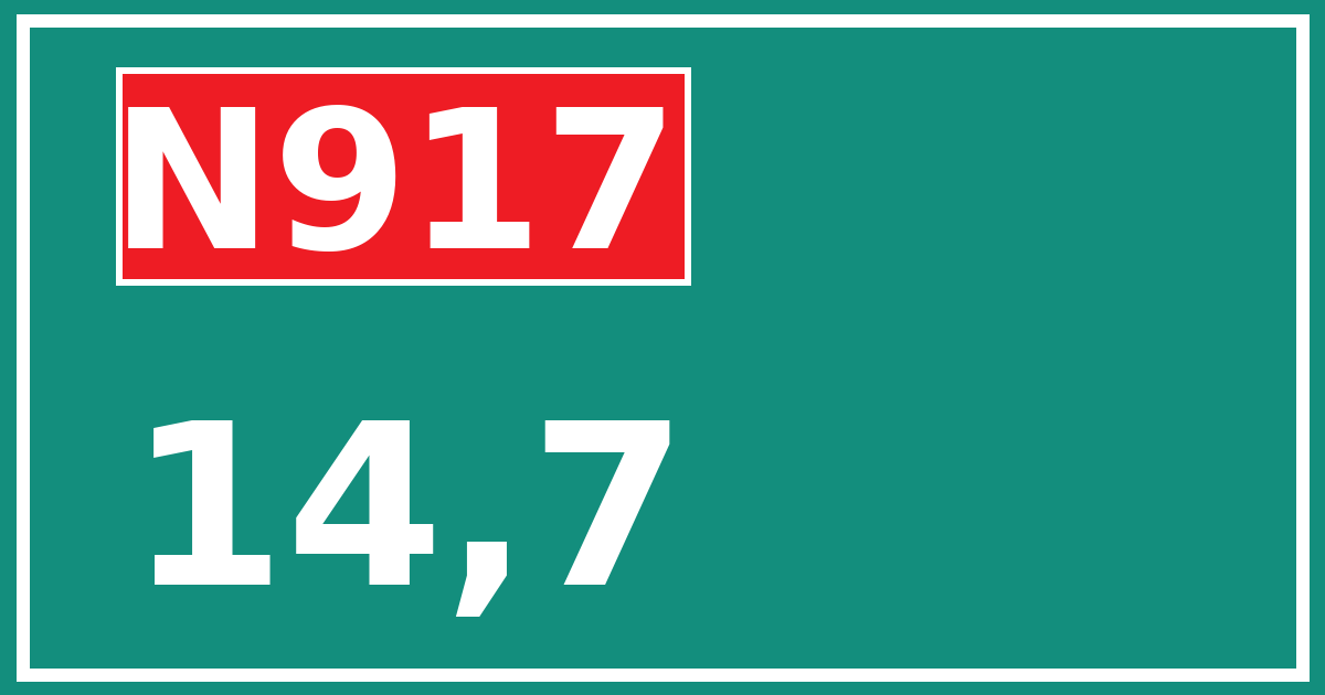 Hectometerbord N917 14,7