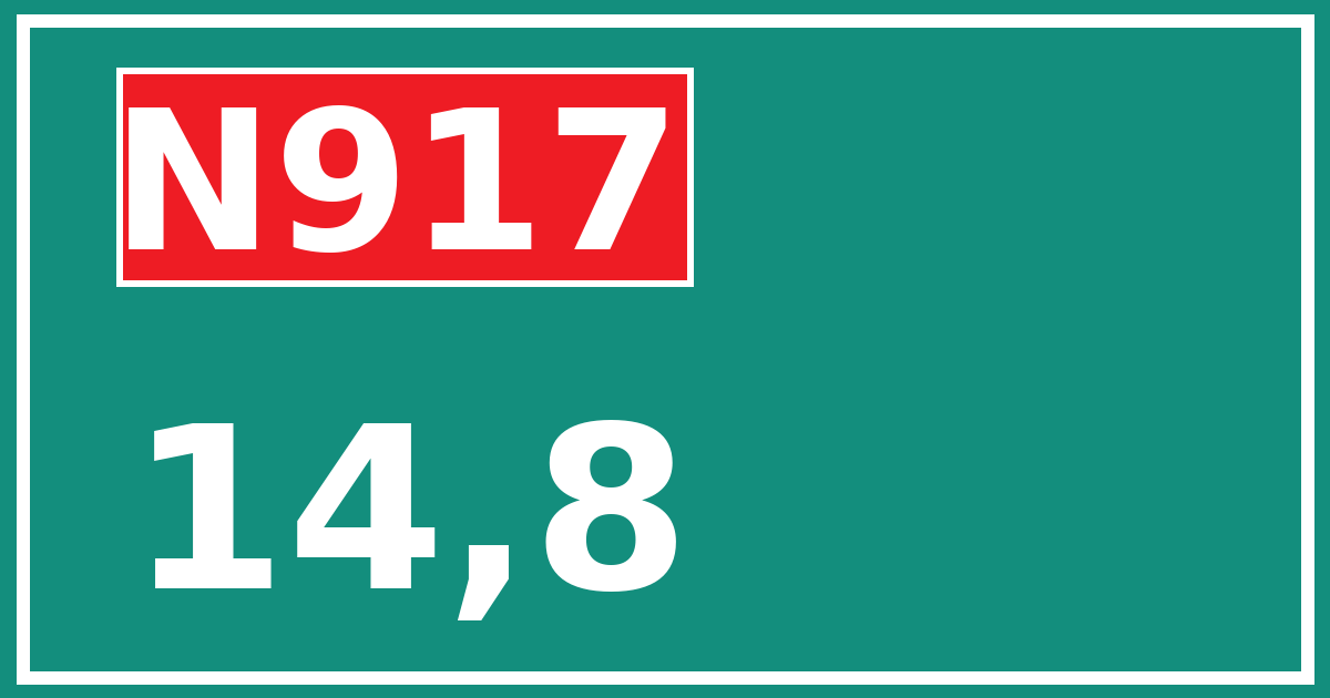 Hectometerbord N917 14,8