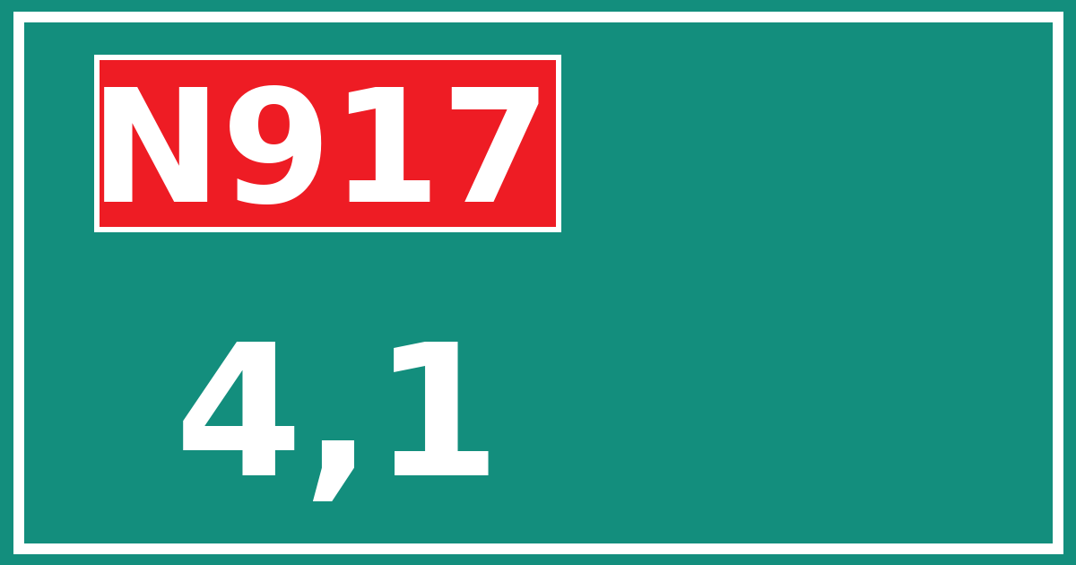 Hectometerbord N917 4,1