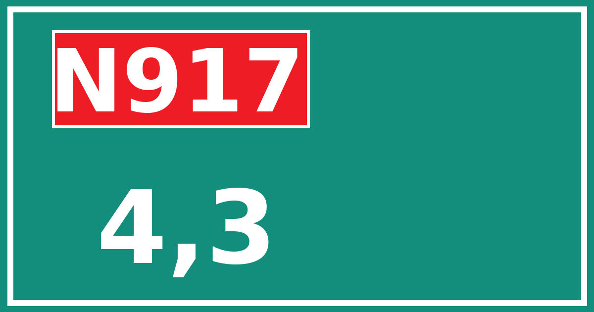 Hectometerbord N917 4,3